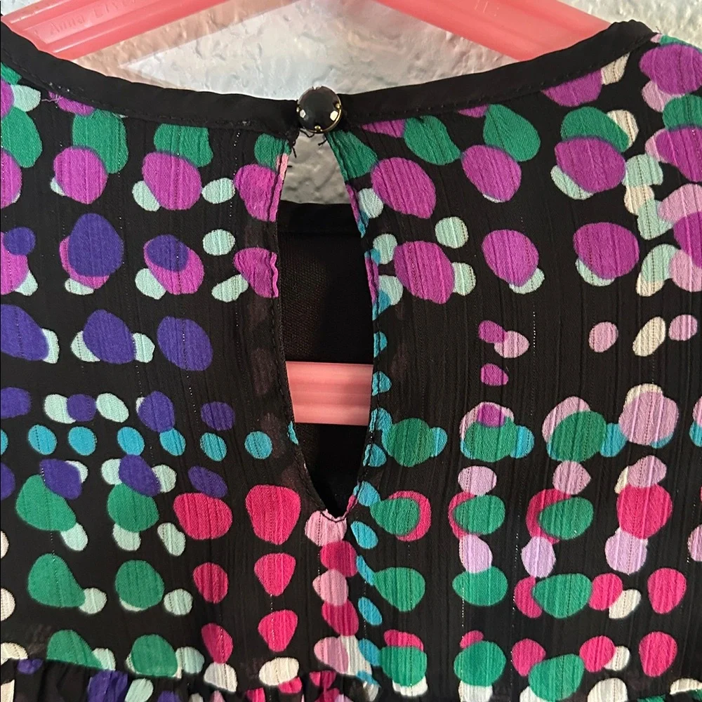 Kate Spade Kids Multicolor Ruffles Flowing Polka Dot Pink Purple Dress 18 months